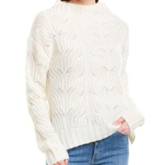 J. Crew AF007 Cable Knit Sweater Cream Light Weight Pullover XS - Picture 1 of 4